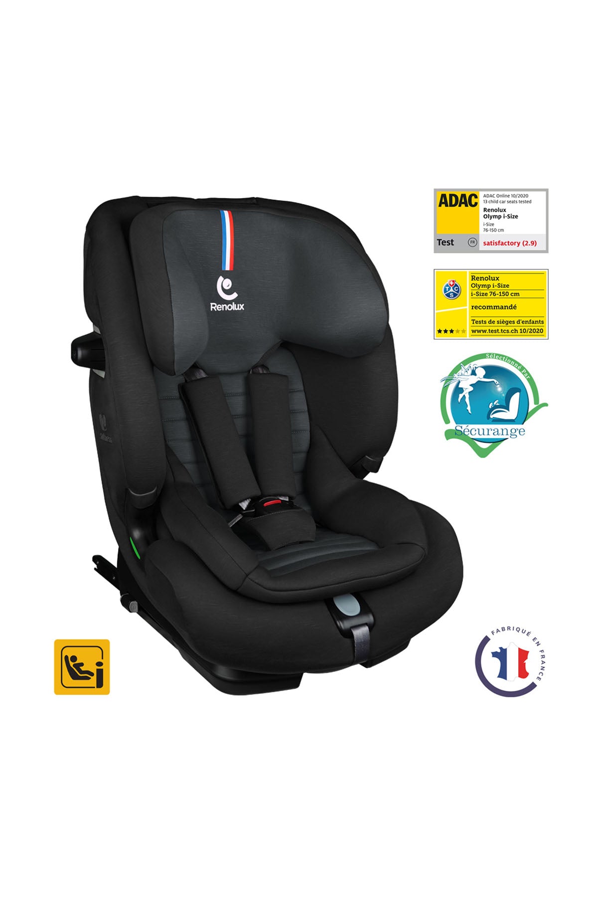 Renolux Olymp I-Size Softness Isofix 9-36 Kg Oto Koltuğu Siyah