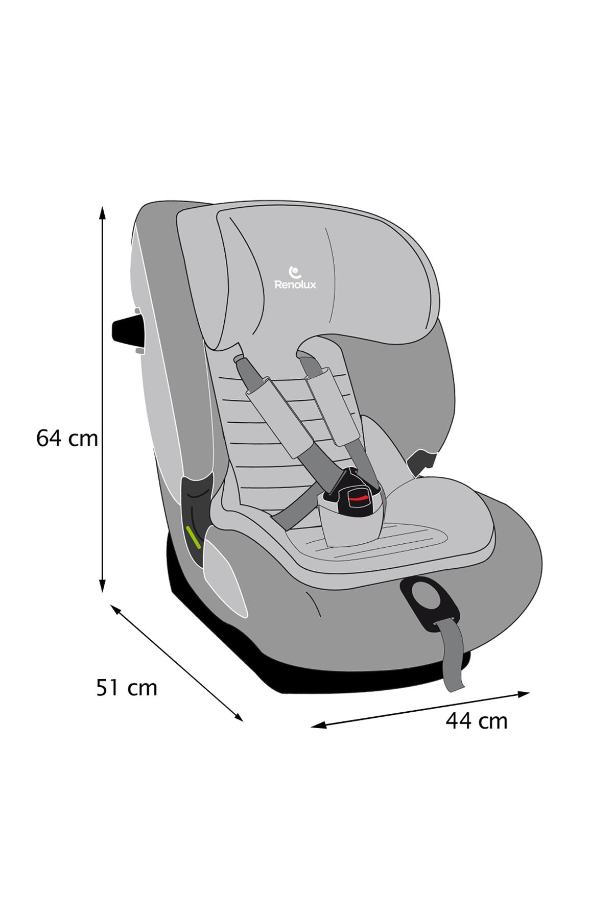 Renolux Olymp I-Size Softness Isofix 9-36 Kg Oto Koltuğu Siyah