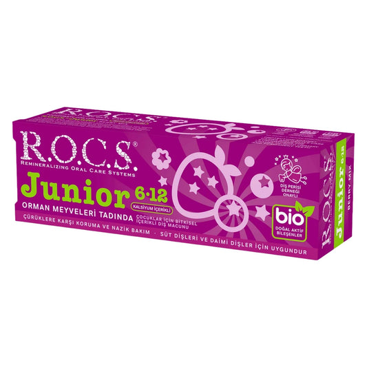 Rocs Junior 6-12 Yaş Orman Meyveleri Tadında Florürsüz Çocuk Diş Macunu