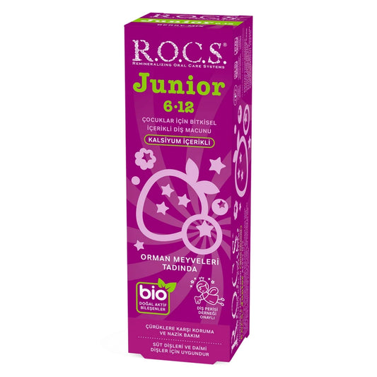 Rocs Junior 6-12 Yaş Orman Meyveleri Tadında Florürsüz Çocuk Diş Macunu