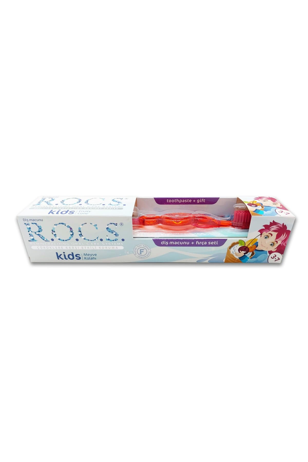 Rocs Florürsüz Diş Macunu Ve Diş Fırça Seti 3-7 Yaş