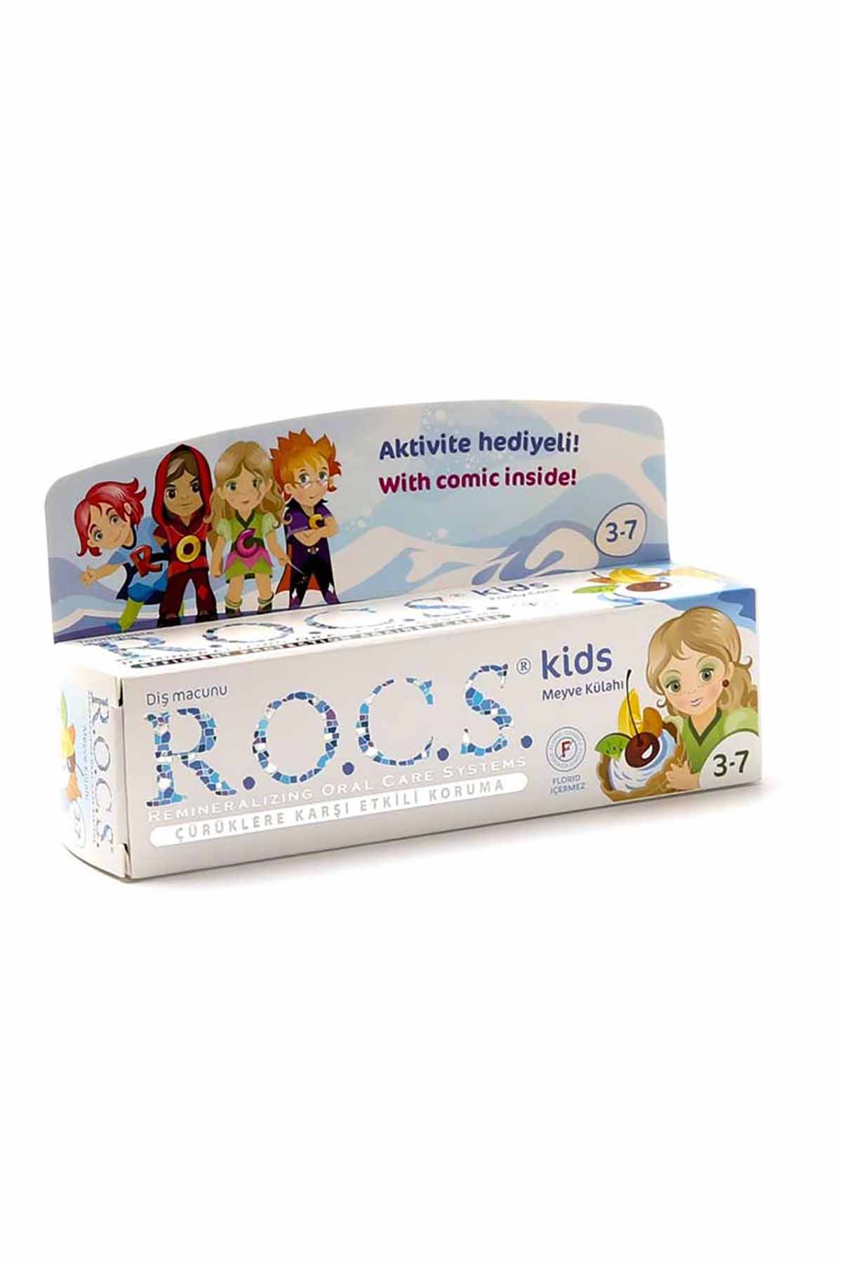 ROCS KIDS DİŞ MACUNU 3-7 YAŞ MEYVE KÜLAHI