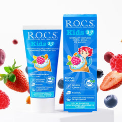 Rocs Kids 3-7 Yaş Meyve Külahı Tadında Florürsüz Çocuk Diş Macunu 45gr