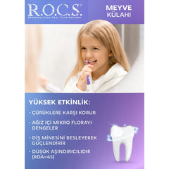 Rocs Kids 3-7 Yaş Meyve Külahı Tadında Florürsüz Çocuk Diş Macunu 45gr