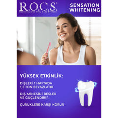 Rocs Sensation Parlaklık ve Beyazlatıcı Diş Macunu