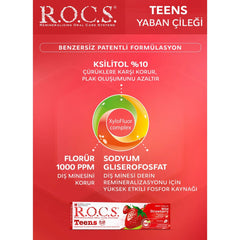 Rocs Teens 8-18 Yaş Yaban Çileği Tadında Diş Macunu 74gr