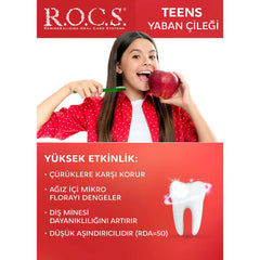 Rocs Teens 8-18 Yaş Yaban Çileği Tadında Diş Macunu 74gr