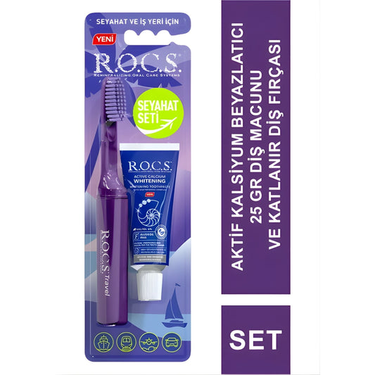 Rocs Travel Seyahat Seti Fırça ve 25gr Diş Macunu