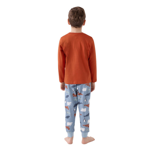 Roly Poly Erkek Çocuk Uzun Kollu Pijama Takım Kiremit