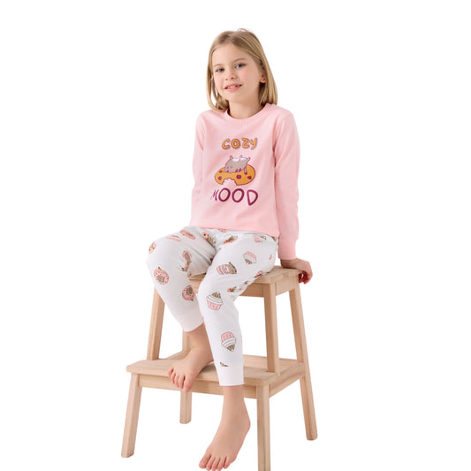 Roly Poly Kız Çocuk Uzun Kollu Pijama Takım Açık Pembe