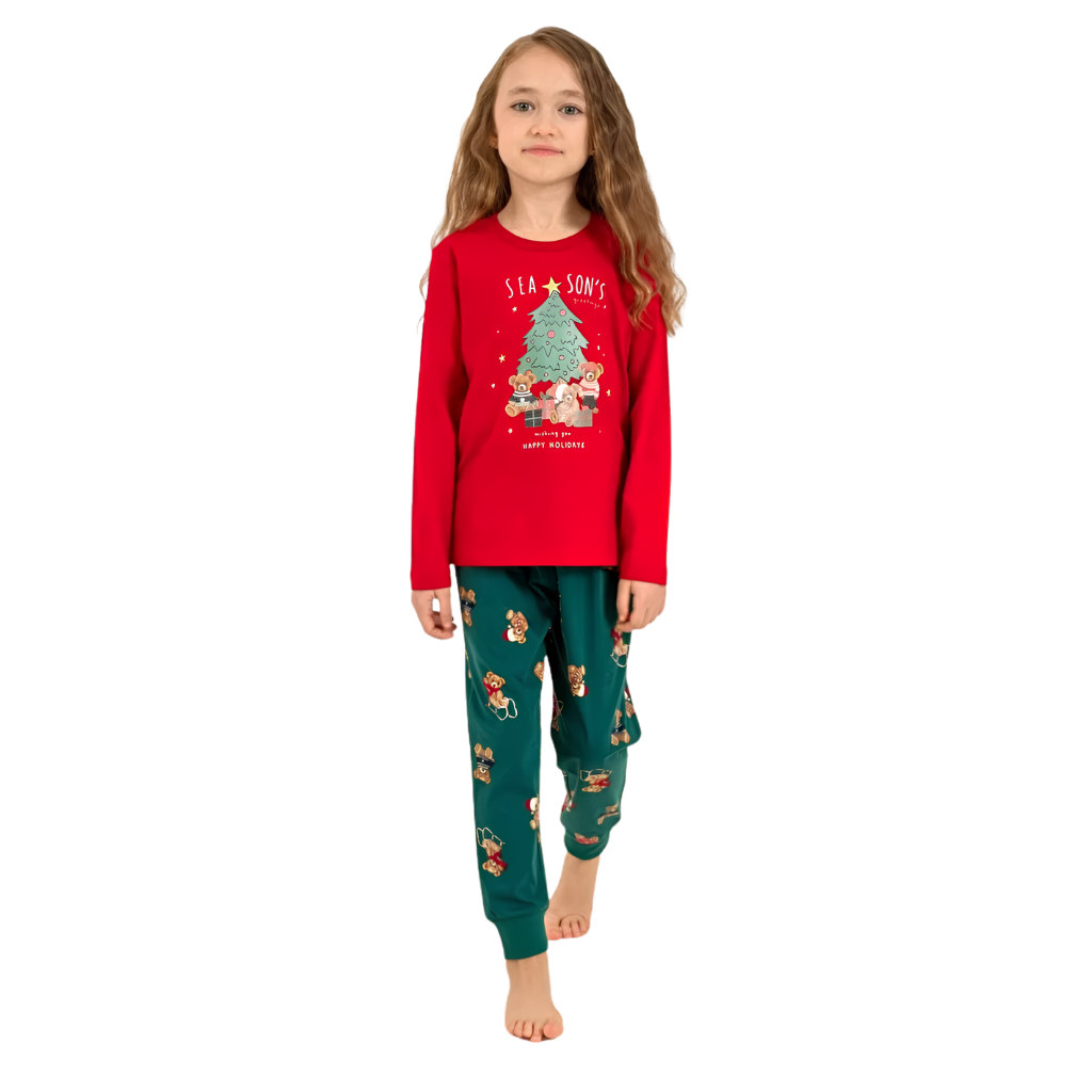 Roly Poly Uzun Kol Pijama Takım Kırmızı