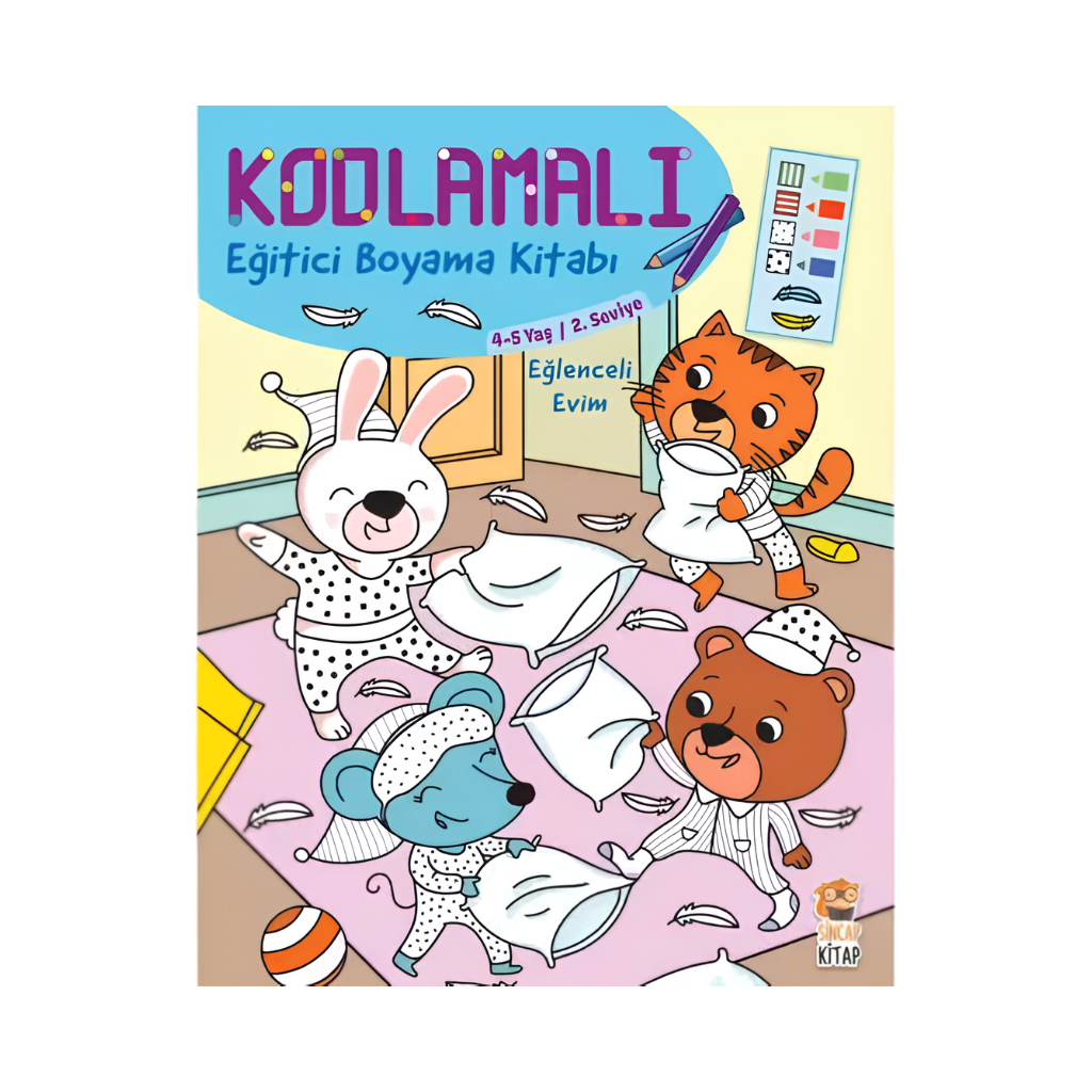 Sincap Kitap Kodlamalı Eğitici Boyama Kitabı Eğlenceli Evim