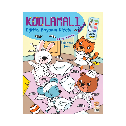 Sincap Kitap Kodlamalı Eğitici Boyama Kitabı Eğlenceli Evim