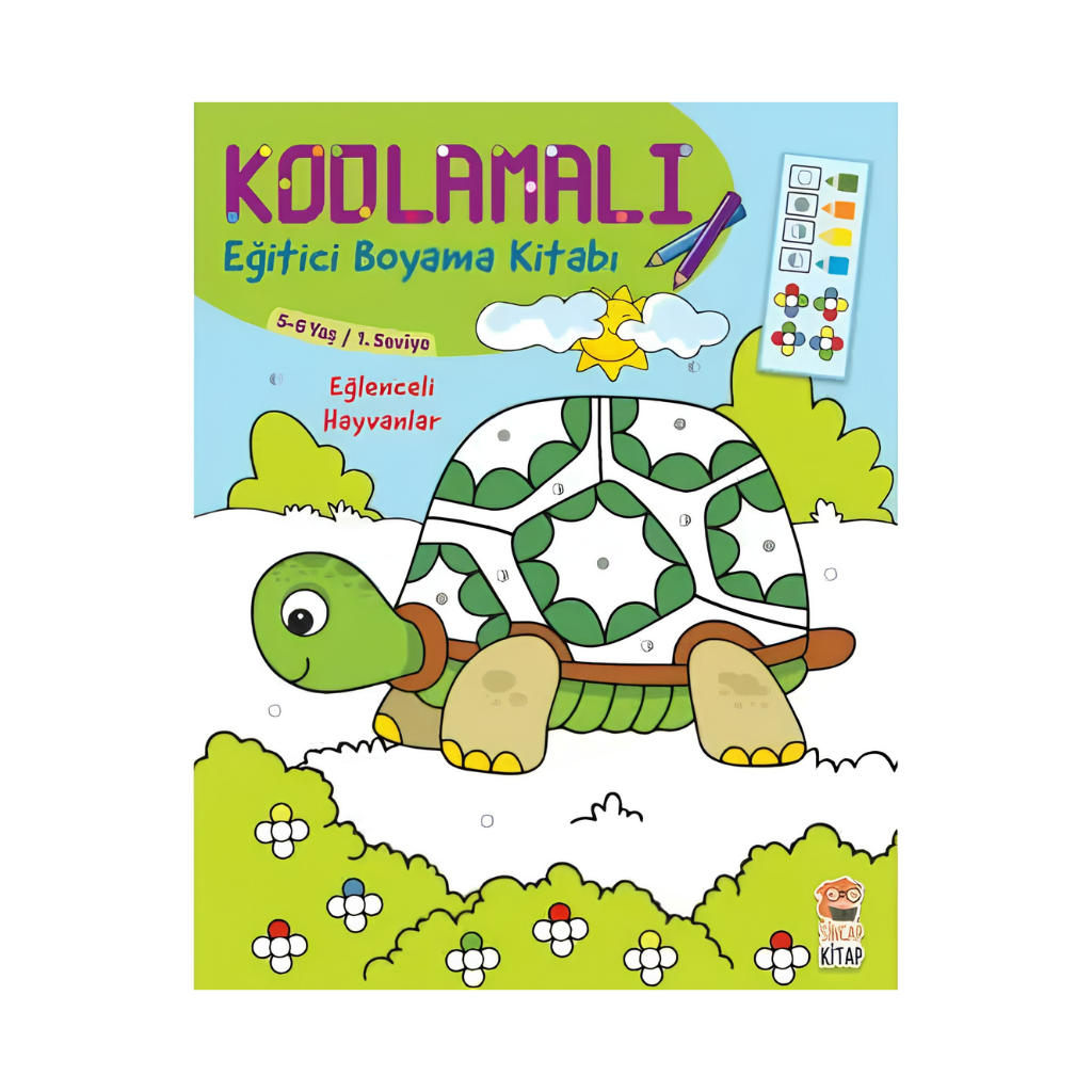 Sincap Kitap Kodlamalı Eğitici Boyama Kitabı Eğlenceli Hayvanlar