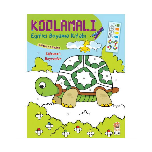 Sincap Kitap Kodlamalı Eğitici Boyama Kitabı Eğlenceli Hayvanlar
