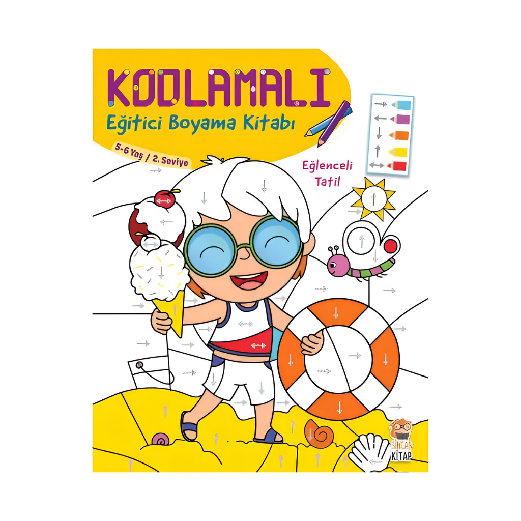 Sincap Kitap Kodlamalı Eğitici Boyama Kitabı Eğlenceli Tatil