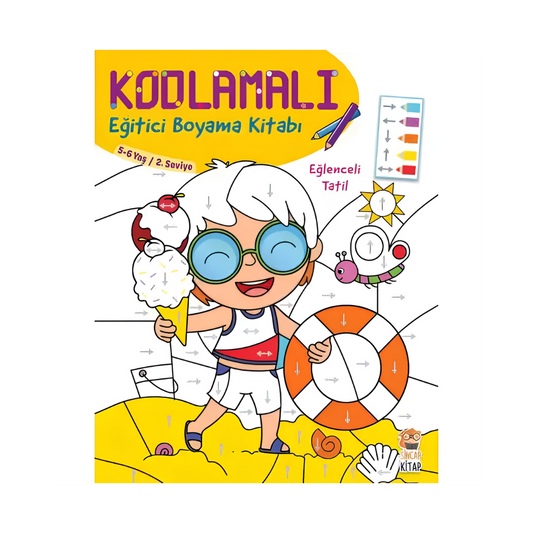 Sincap Kitap Kodlamalı Eğitici Boyama Kitabı Eğlenceli Tatil