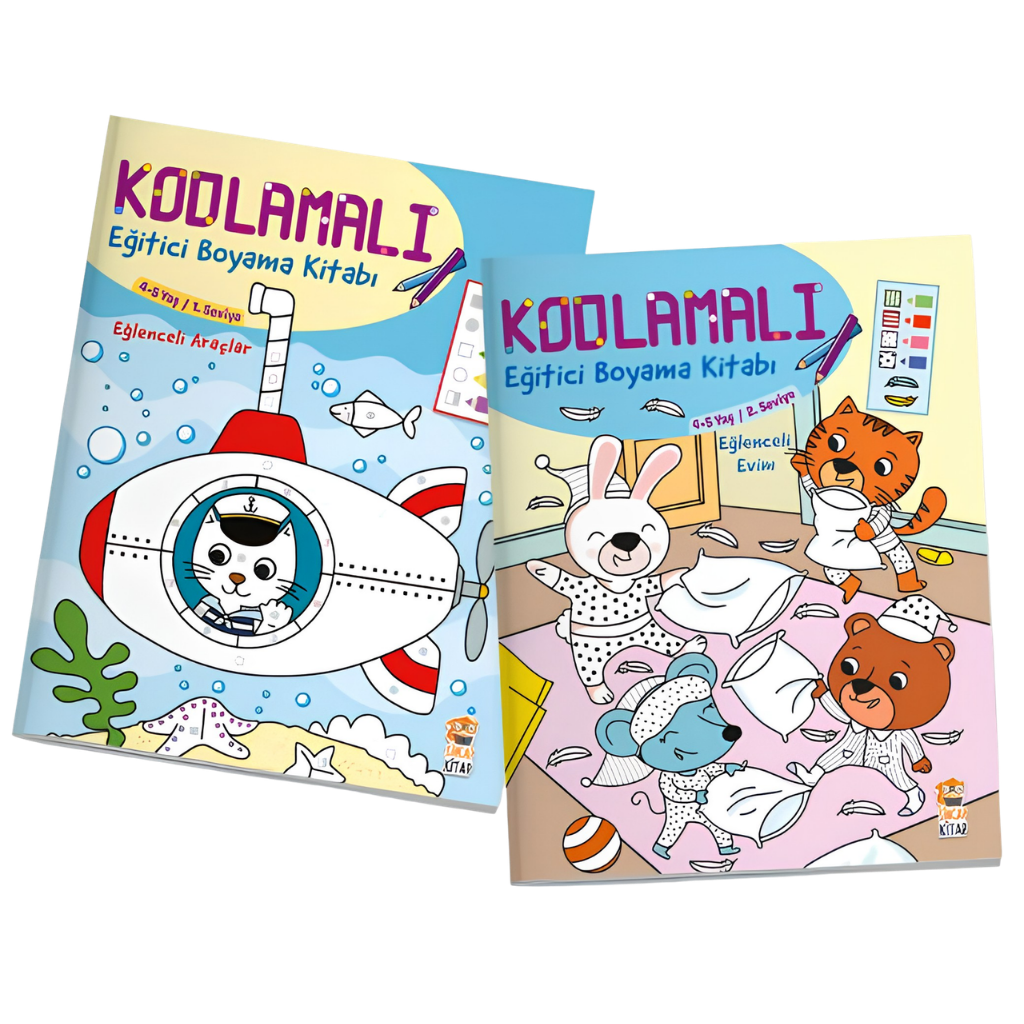 Sincap Kitap Kodlamalı Eğitici Boyama Seti (4-5 Yaş – 2 Kitap)