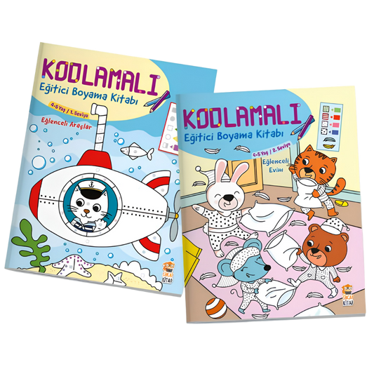 Sincap Kitap Kodlamalı Eğitici Boyama Seti (4-5 Yaş – 2 Kitap)