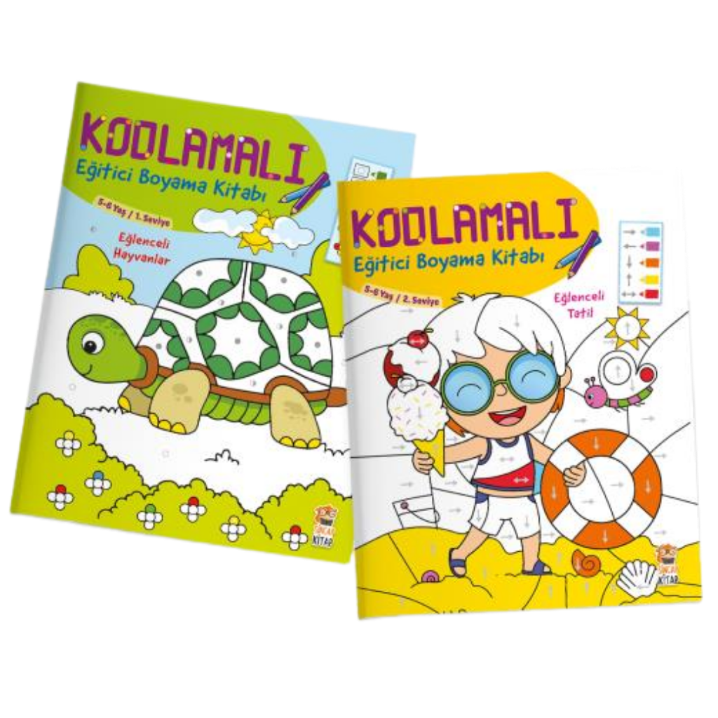 Sincap Kitap Kodlamalı Eğitici Boyama Seti (5-6 Yaş – 2 Kitap)