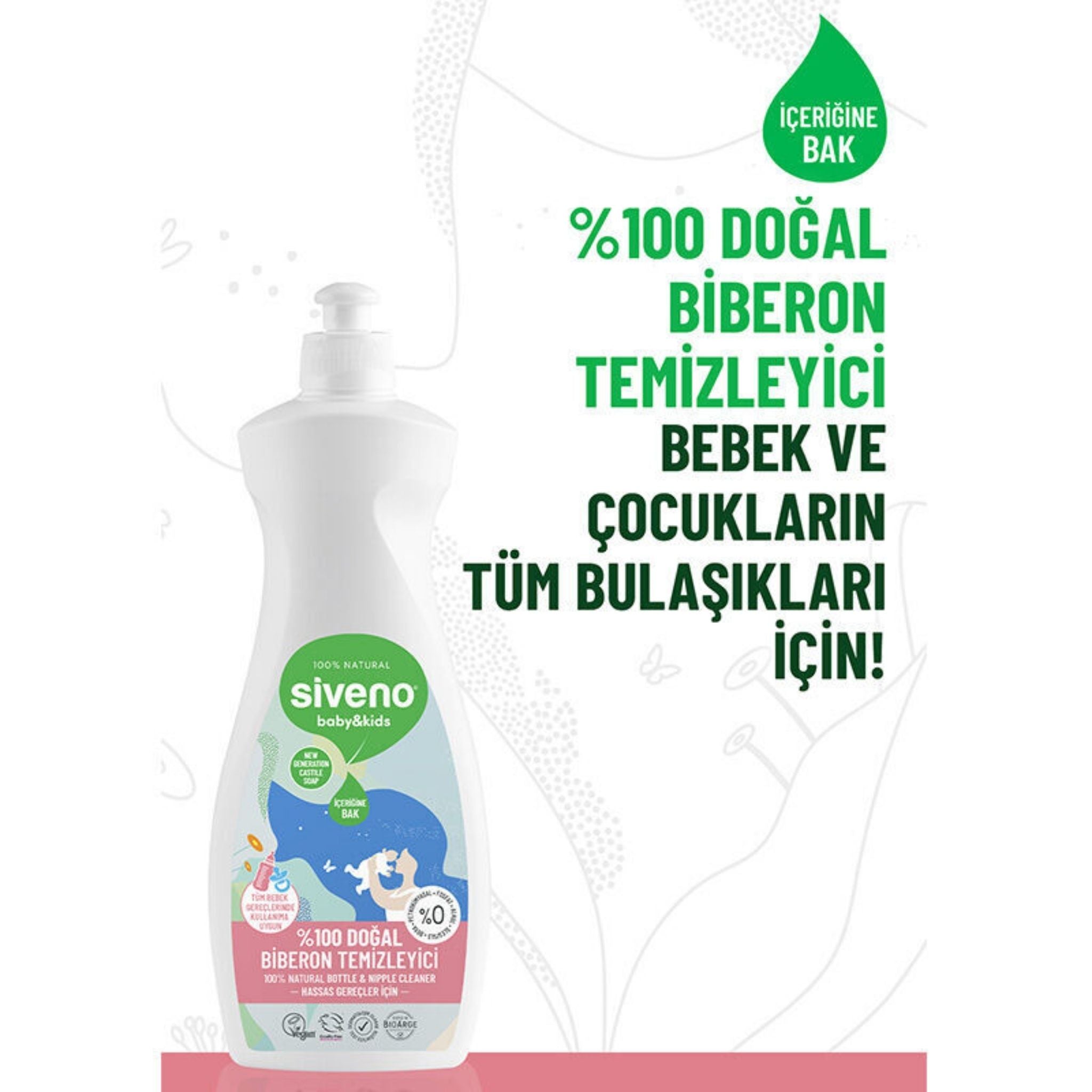 Siveno %100 Doğal Baby Emzik ve Biberon Temizleyici 500ml