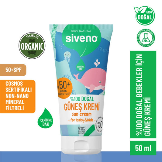 Siveno %100 Doğal Bebekler İçin Güneş Kremi 50ml