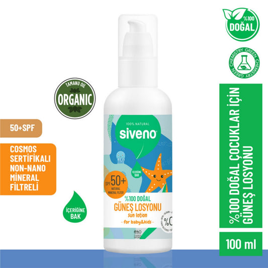 Siveno %100 Doğal Çocuklar İçin Güneş Losyonu 100ml