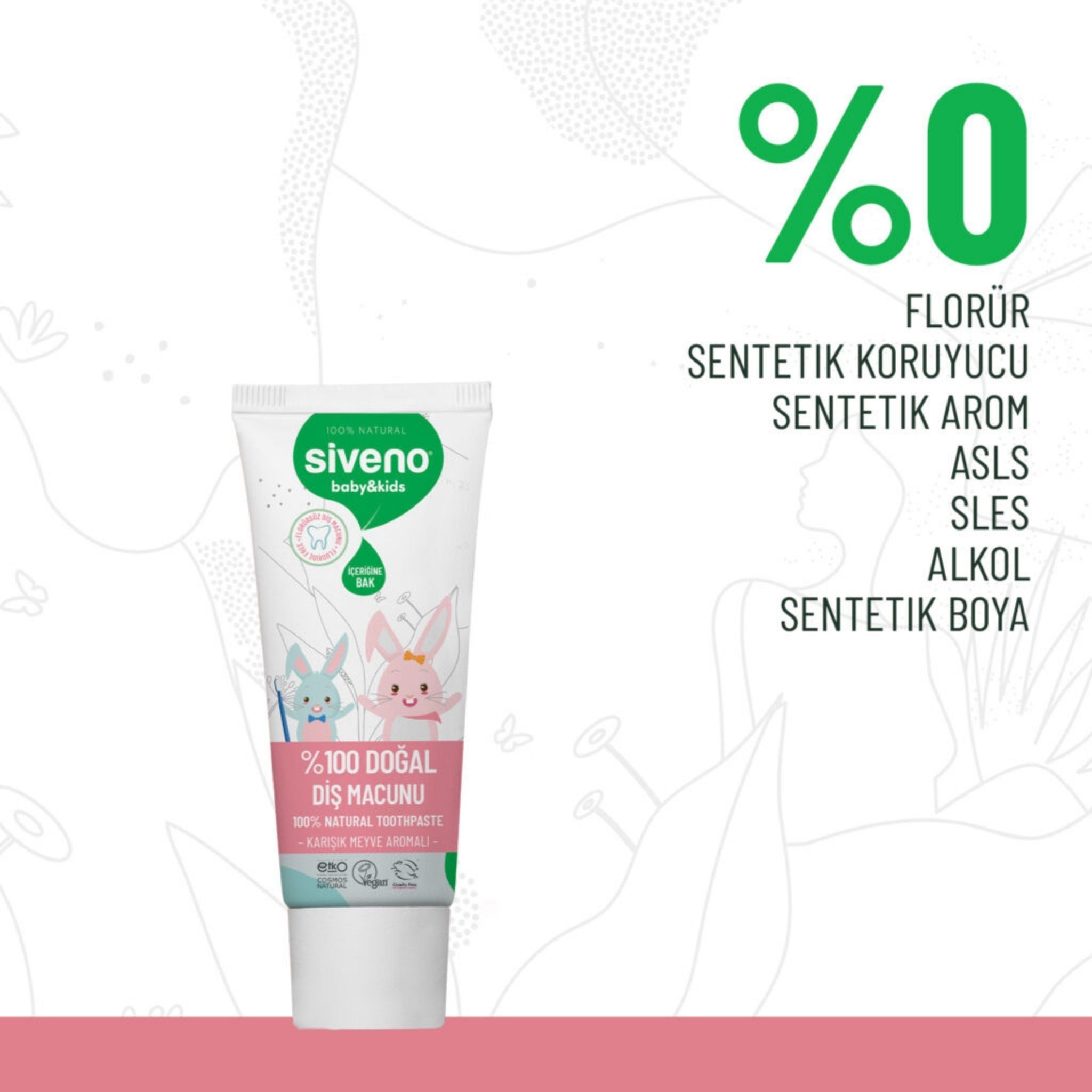 Siveno %100 Doğal Diş Macunu Baby Kids 50ml 1