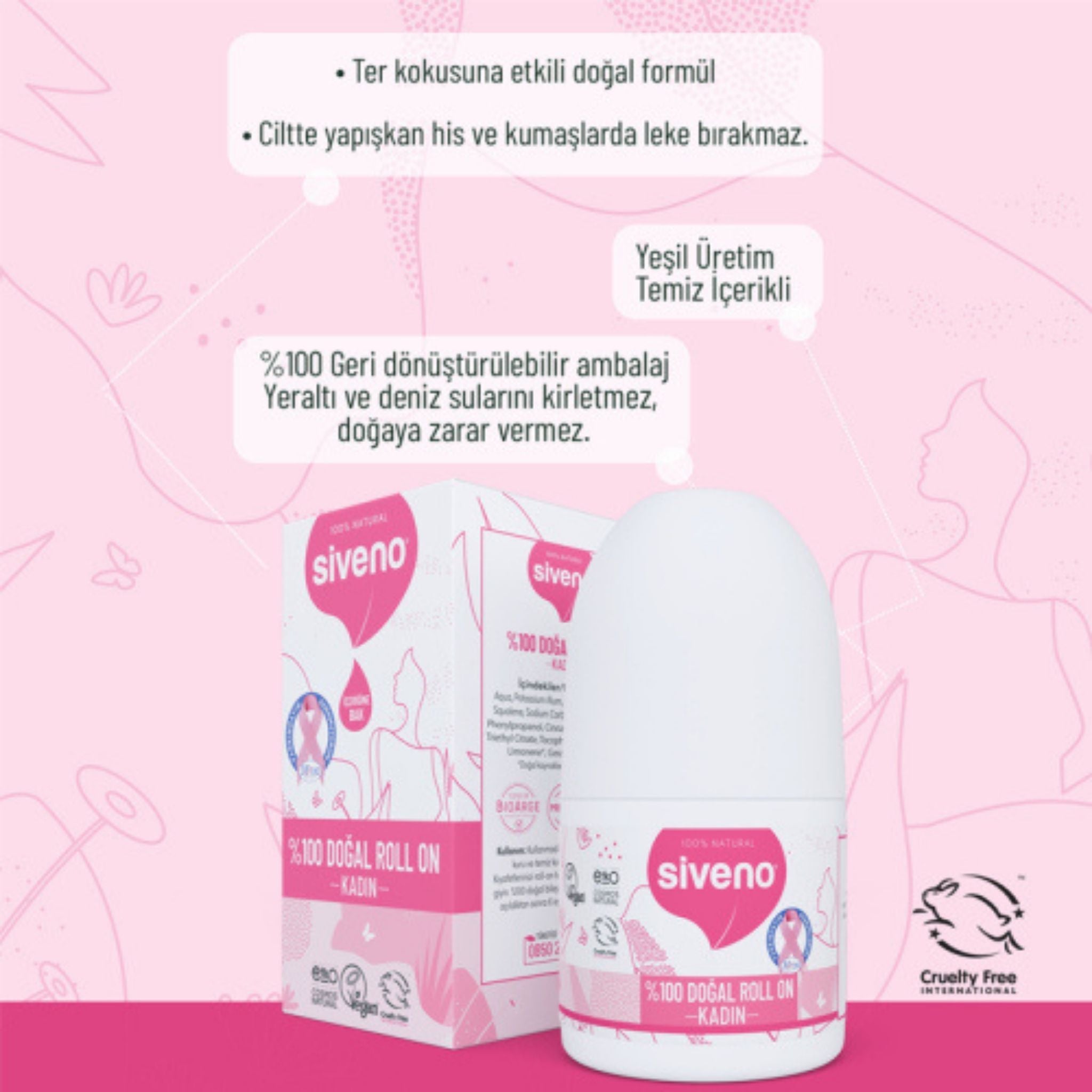 Siveno %100 Doğal Kadınlar için Roll On 50ml