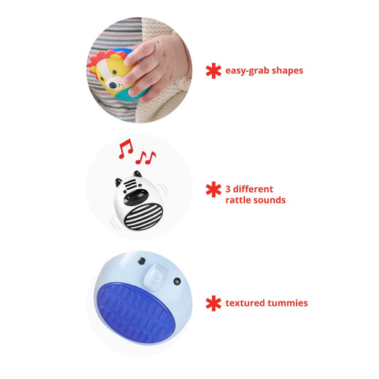 Skip Hop Jungle Beats Bebek Yumurta Çalkalayıcı 3'lü Set