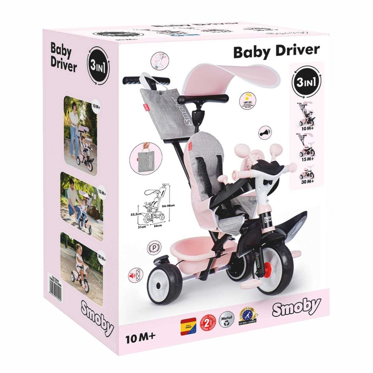 Smoby Baby Driver 3 Tekerlekli Bisiklet Pembe