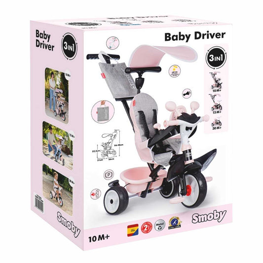Smoby Baby Driver 3 Tekerlekli Bisiklet Pembe