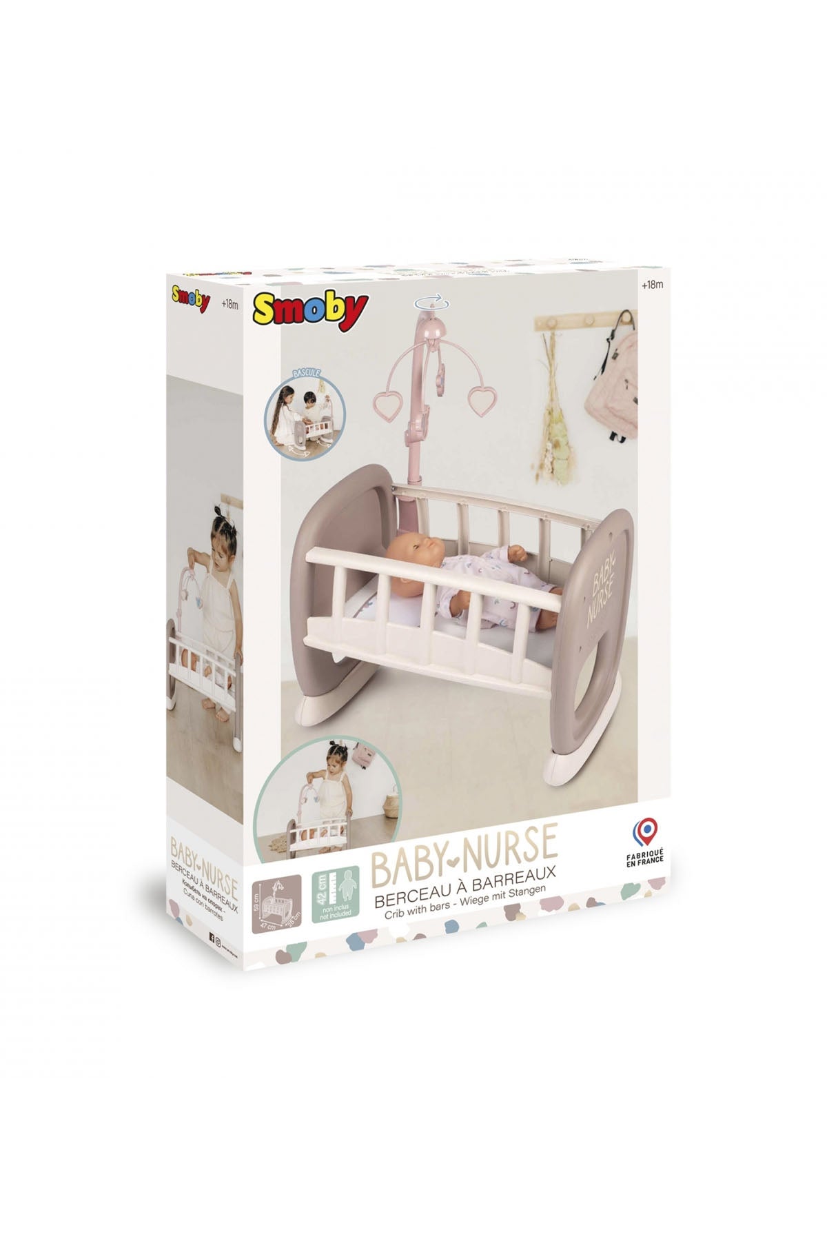 Smoby Baby Nurse Oyuncak Bebek Dönenceli Beşik