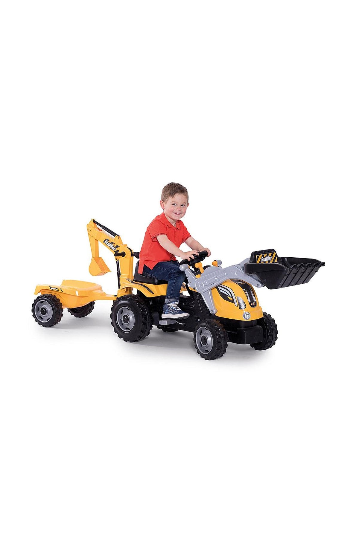 Smoby Builder Max Excavatörlü Römorklu PedallıTraktör