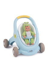 Smoby Minikiss 3'in1 Bebek Arabası Oyuncağı Mavi - Welcome Baby