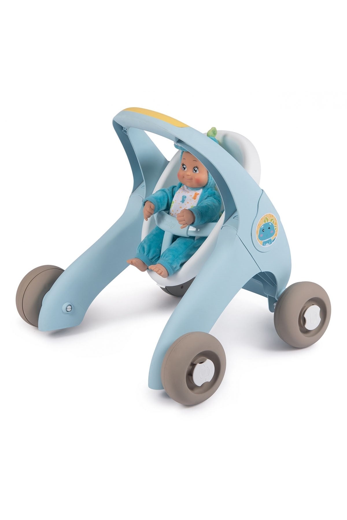 Smoby Minikiss 3'in1 Bebek Arabası Oyuncağı Mavi - Welcome Baby