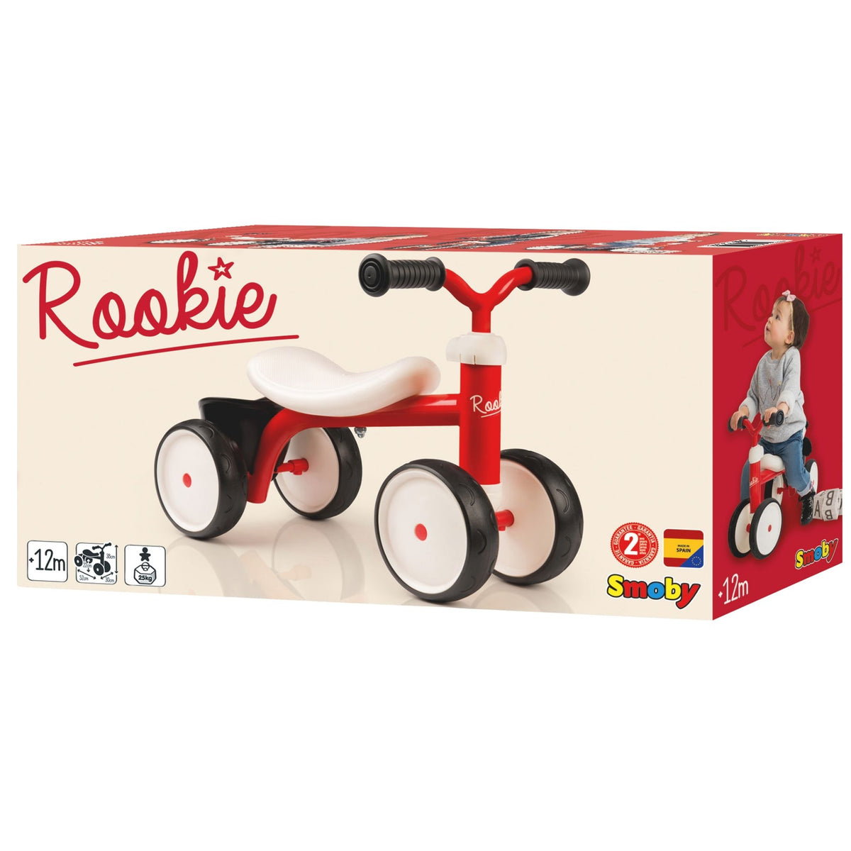 Smoby Rookie 4 Tekerlekli Bisiklet Kırmızı