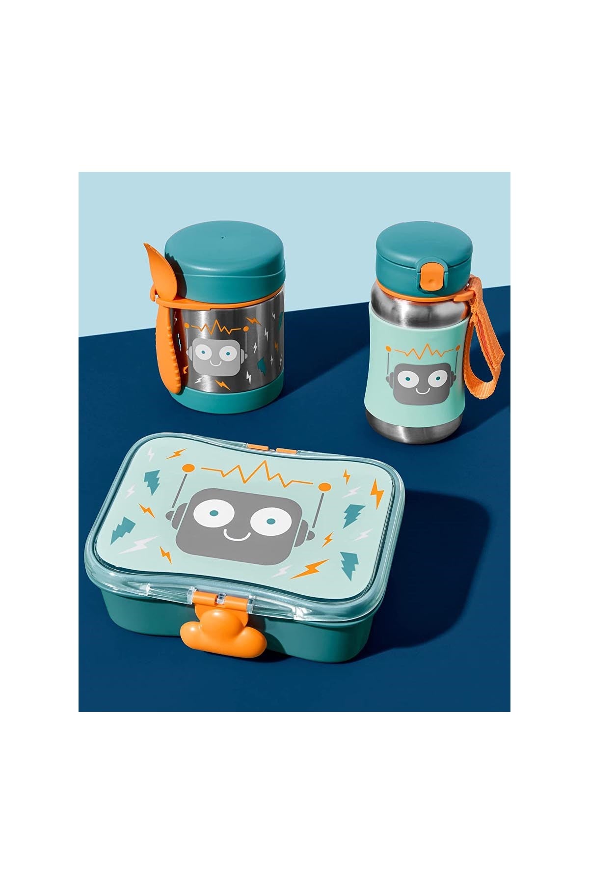 Skip Hop Spark Style Pipetli Paslanmaz Çelik Suluk Robot 350ml