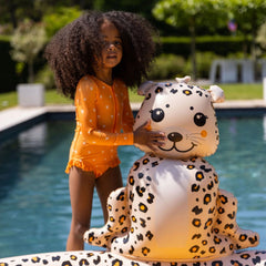 Swim Essentials Beige Leopard Fıskiyeli ve Kaydıraklı Şişme Oyun Havuzu 210cm