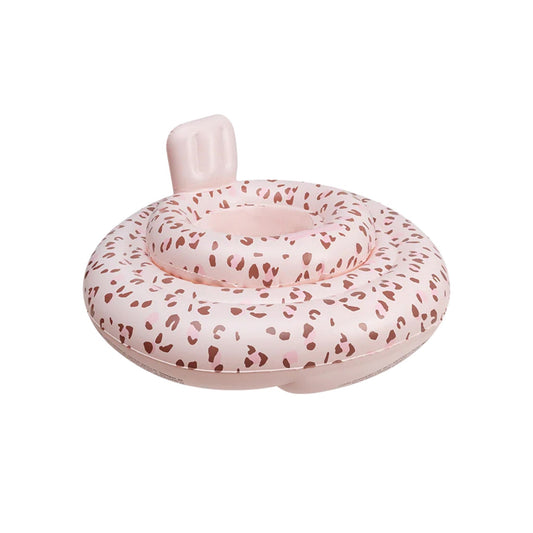 Swim Essentials Old Pink Leopard Bebek Sırt Destekli Yüzme Simidi