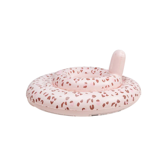 Swim Essentials Old Pink Leopard Bebek Sırt Destekli Yüzme Simidi