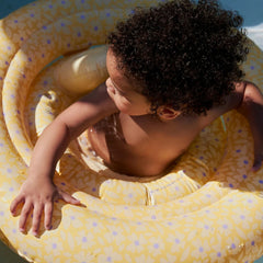 Swim Essentials Yellow Flowers Bebek Sırt Destekli Yüzme Simidi