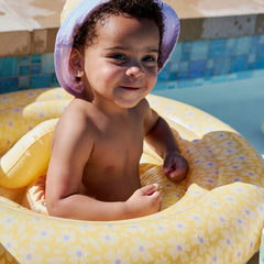 Swim Essentials Yellow Flowers Bebek Sırt Destekli Yüzme Simidi