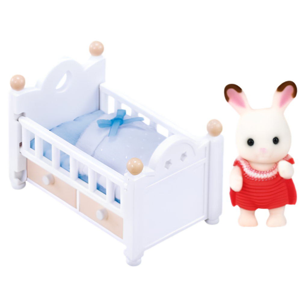 Sylvanian Families Çikolata Kulaklı Tavşan Bebek ve Yatağı 5017