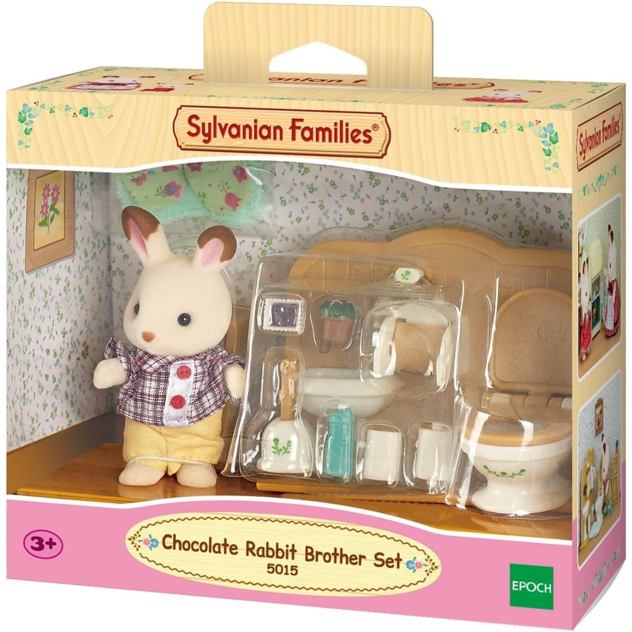 Sylvanian Families Çikolata Kulaklı Tavşan Erkek Kardeş Ve Tuvalet