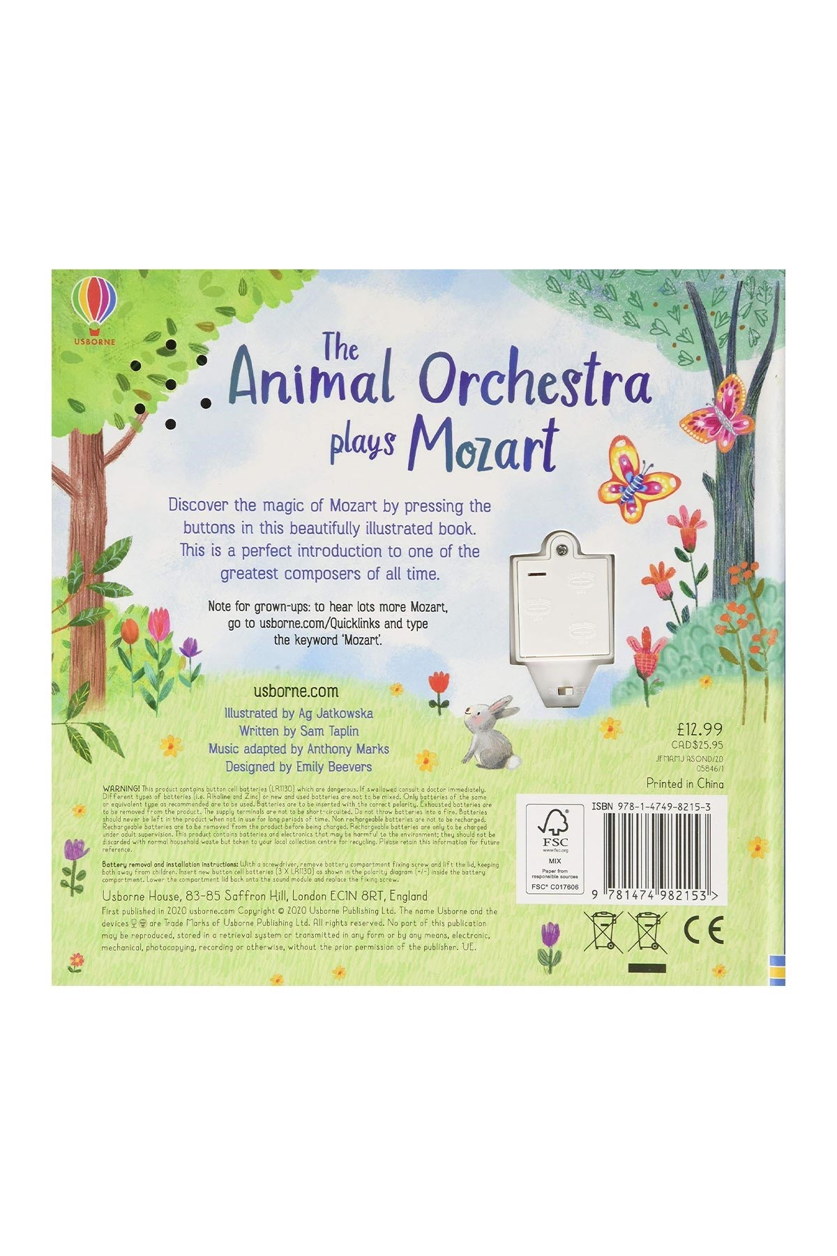 The Usborne The Animal Orchestra Plays Mozart - Welcome Baby