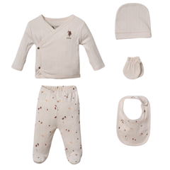U.S. Polo Assn Bebek Hastane Çıkışı 5’li Set Ekru