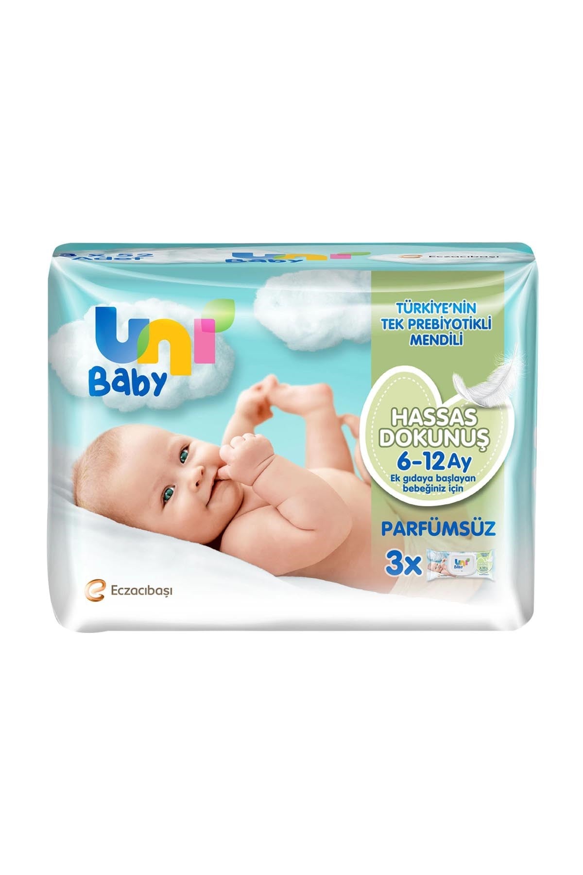 Uni Baby Hassas Dokunuş 3*52Li Islak Mendil