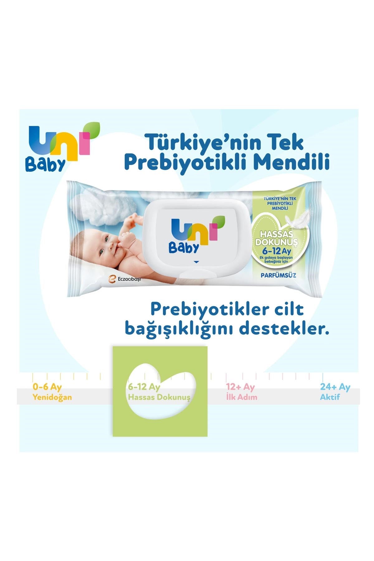 Uni Baby Hassas Dokunuş 3*52Li Islak Mendil