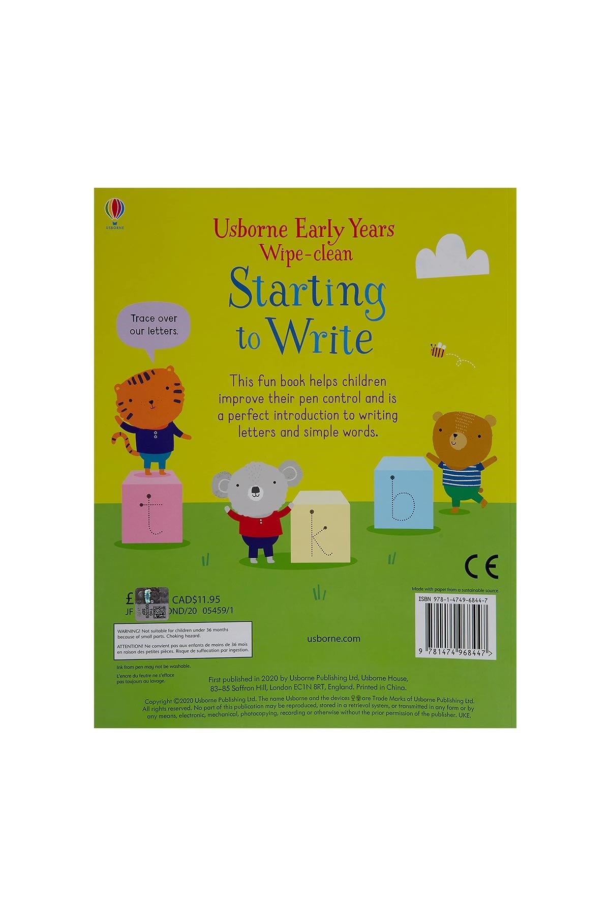 The Usborne Early Years Wipe Clean Starting To Write - Welcome Baby